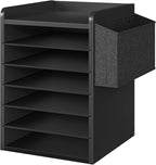 HOOBRO Adjustable Countertop Mail Sorter, 6 Tier Wooden Paper Organizer by HOOBRO