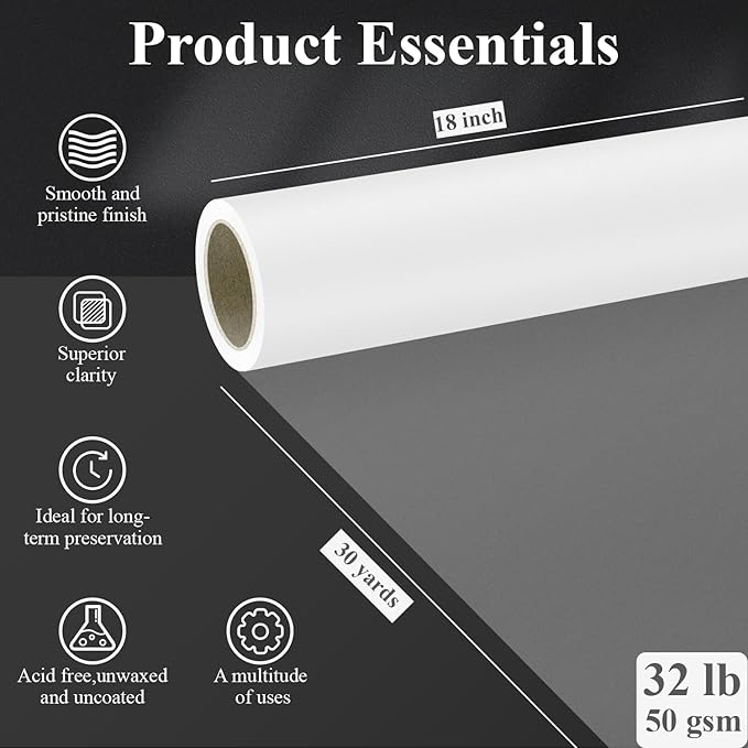 SuFly Tracing Paper Roll 18 Inch Wide x 30 Yards - Image 2