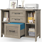 Vabches File Cabinet with 3 Drawers, Farmhouse Lateral File Cabinet Fits Files - Image 8