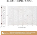 66.9Inch Folding Room Divider, 6 Panels Wood Carved Privacy Screens, Free - Image 4