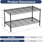 VANZBON 2-Tier Wire Shelving Unit, Wire Shelves Rack - Image 3