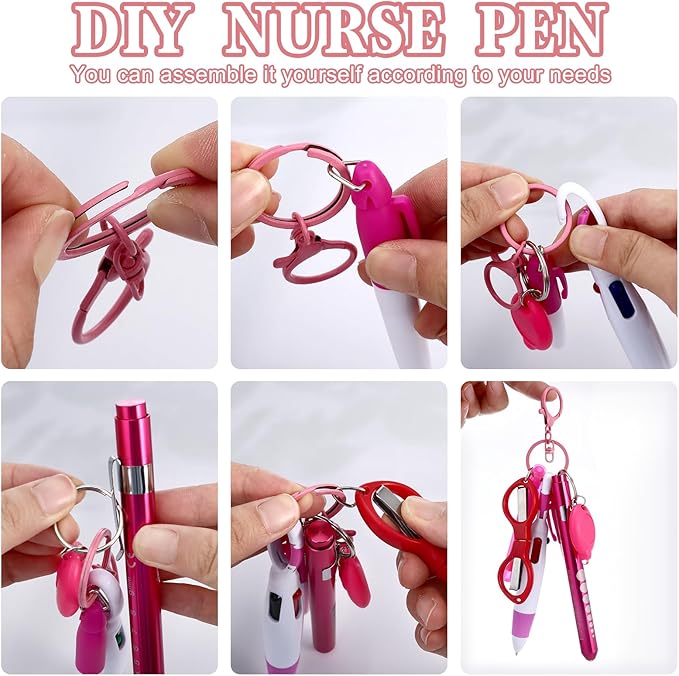 12 pcs Nurse Pen Set Two Colors Pink Purple Include Permanent Marker Pen Pen - Image 3