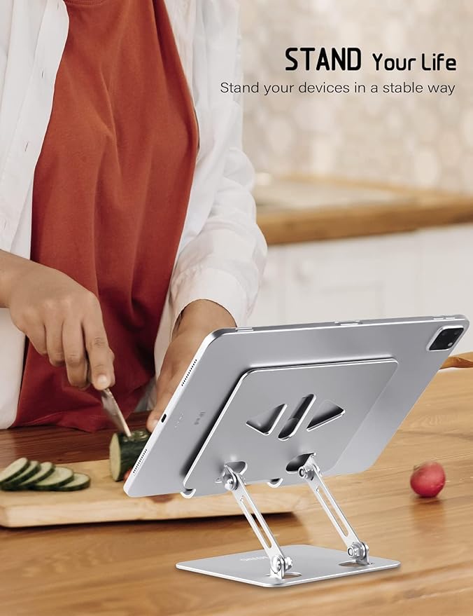 Aoviho Tablet Stand Holder for Desk, Adjustable Desktop Tablet Holder, Foldable - Image 6