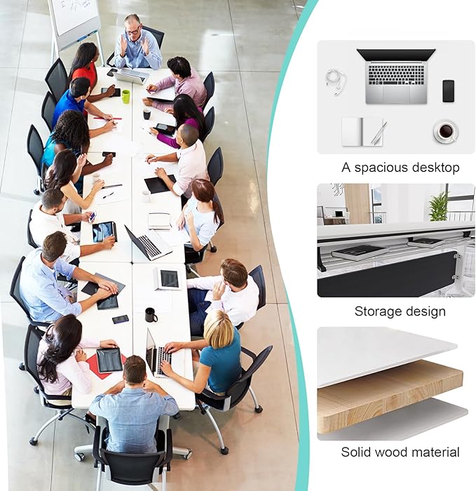 JEHUJD Conference Table, 55.1''Folding Conference Room Table - Image 7