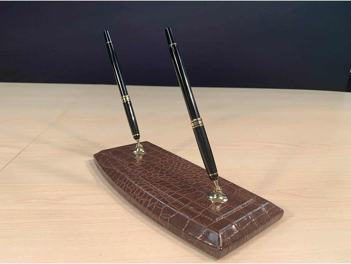 DACASSO Crocodile Embossed Leather Desk Set - Luxury Leather Desk Pad & D...