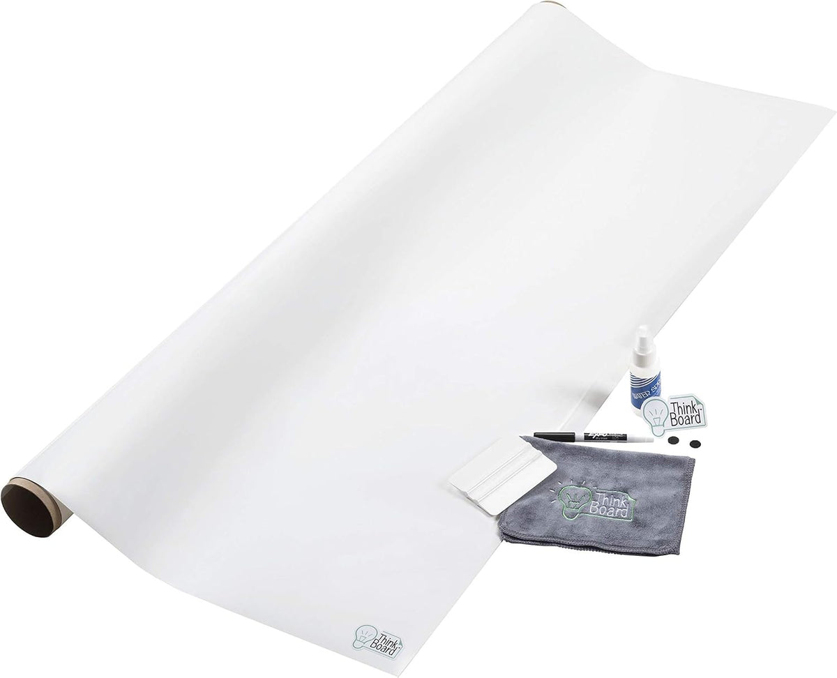 Think Board Premium Whiteboard Sticker – 4'x8' Dry Erase Wall Decal –...