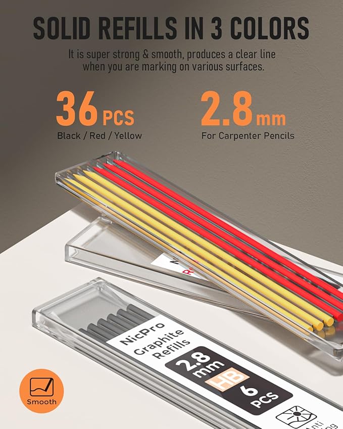 Nicpro 3 Pack Carpenter Pencil Set - Image 5