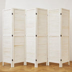 Room Dividers and Folding Privacy Screens, Wood Louvered Separators Divider Wall - Image 6