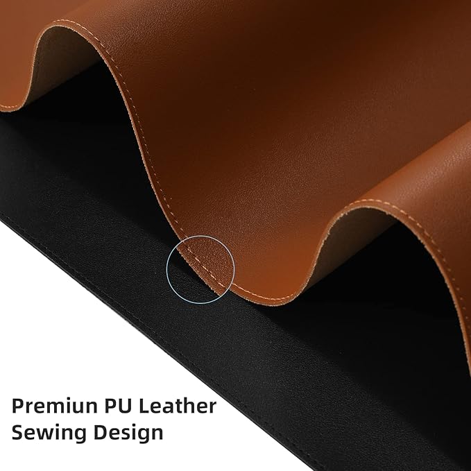 Desk Pad Blotter, Wolaile 36x17 in Large PU Leather Mouse Pad, Waterproof - Image 3