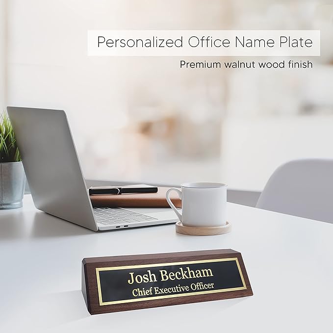 Business Wood Name Plate for Desk | Custom Desk Name Plate Personalized Gift - Image 6