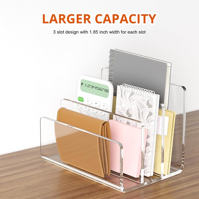 Richboom Acrylic File Sorter, 8.5"x6.3"x6.2", Upright File Organizer - Image 2