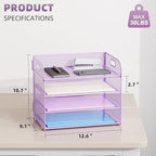 Marbrasse 2 Pack 4 Tier Paper Organizer Letter Tray - Image 3