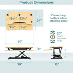VERSADESK Electric Standing Desk Converter, 36 Inch PowerPro™ Height Adjustable - Image 4