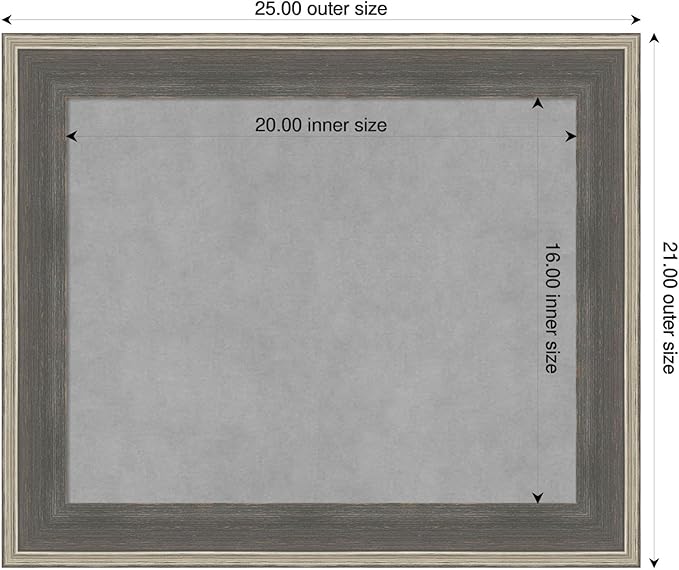 Amanti Art Grey Framed Magnetic Board 21x25 Small Vision Board - Image 2