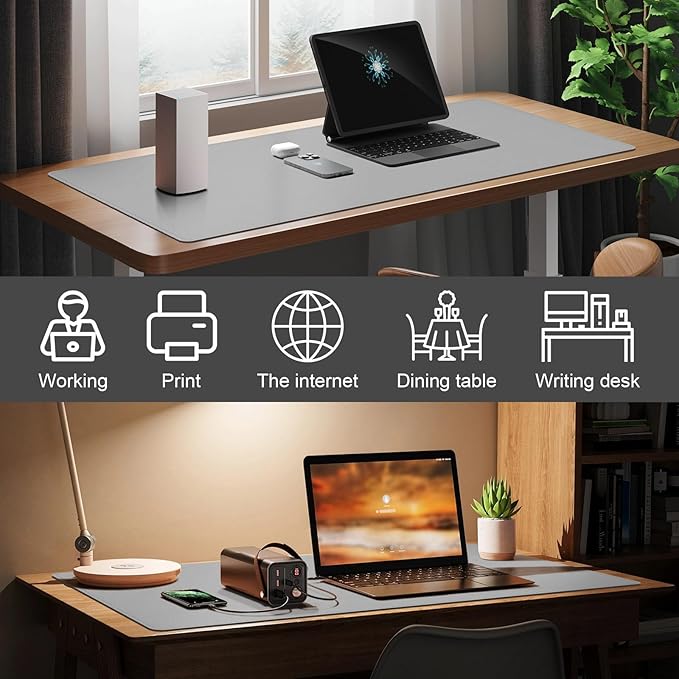 DAWNTREES Desk Mat Protector, PU Leather Desk Pad, Non Slip, Large Mouse Pad - Image 3