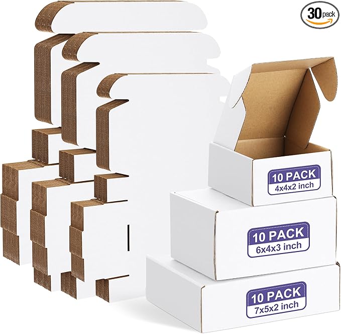 Eupako 30 Pack Small Shipping Boxes Assorted Sizes, Cardboard Boxes by Eupako