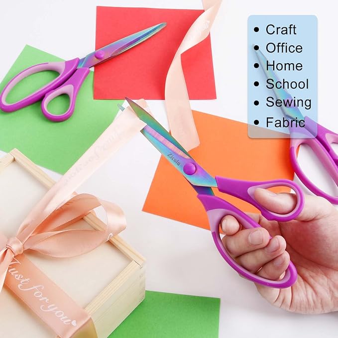Zicolu 8.5" Scissors Bulk Set of 12-Pack, Sharp Scissors all Purpose Heavy Duty - Image 2