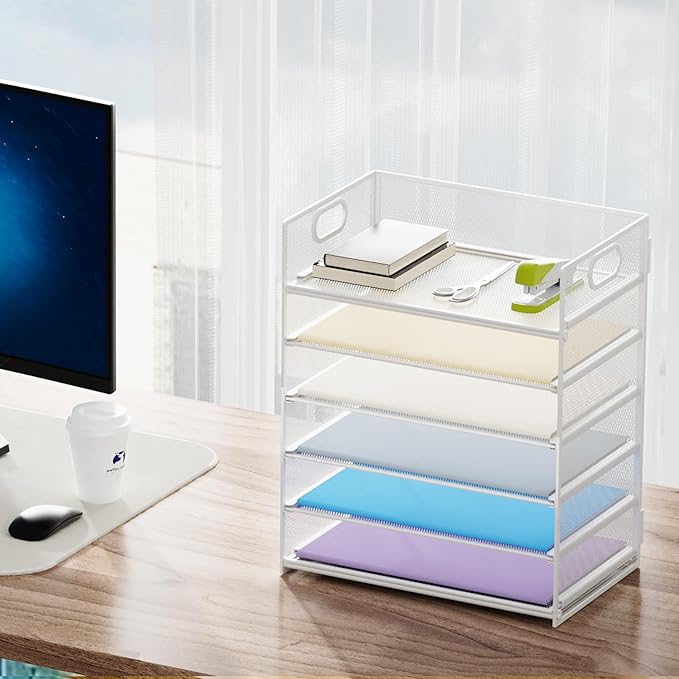 Marbrasse 6 Tier Paper Organizer Letter Tray - Image 6