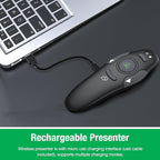 DinoFire Green Presentation Clicker Wireless Presenter Remote, RF 2.4GZ - Image 3