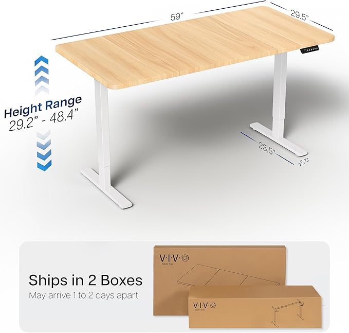 VIVO Electric 60 x 30 in Standing Desk, Memory Height Adjustment, 1B Series - Image 3