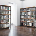 Himimi 6-Tier Bookshelf Set of 2, Tall Bookcase Industrial Wood Storage Rack - Image 4