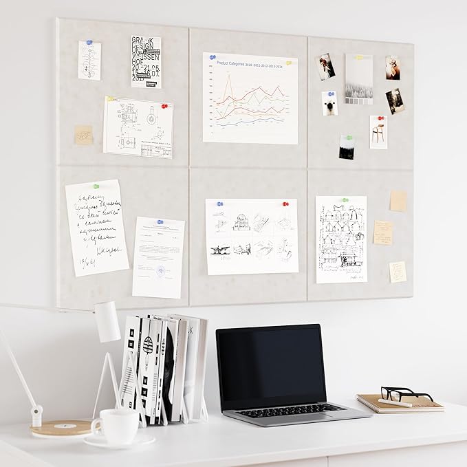 Neatsure Large Cork Board for Wall, 6 Panels Felt Tiles Tack Push Pin Board for - Image 2