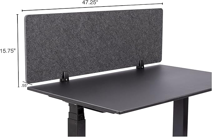 Stand Up Desk Store ReFocus Raw Clamp-On Acoustic Desk Divider Mounted Privacy - Image 8