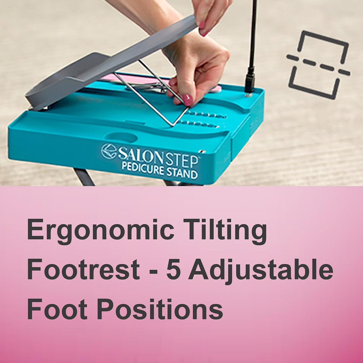 Salon Step Pedicure Footrest with LED Magnifier, Drying Fan and Storage
