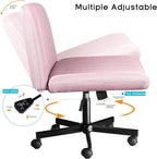 PUKAMI Criss Cross Chair with Wheels, Fabric Padded Armless Cross Legged Office - Image 7