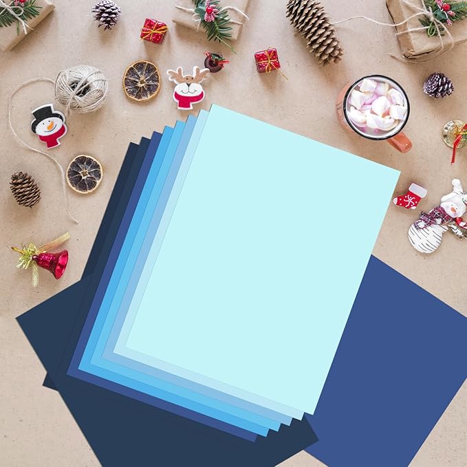 OcePor 80 Sheets Blue Cardstock Paper, Colored Printer Paper 8.5 x 11, Thick - Image 4