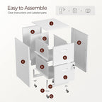 Kubohogar 2 Drawer Mobile File Cabinet - Image 6