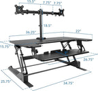 Mount-It! Standing Desk Converter Dual Monitor, 2 Screen Mounts Included - Image 7
