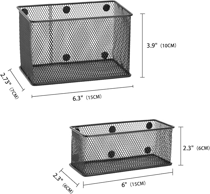 Neudeco Locker Shelf Organizer, Magnetic Pencil Holder, Metal Storage Basket - Image 3