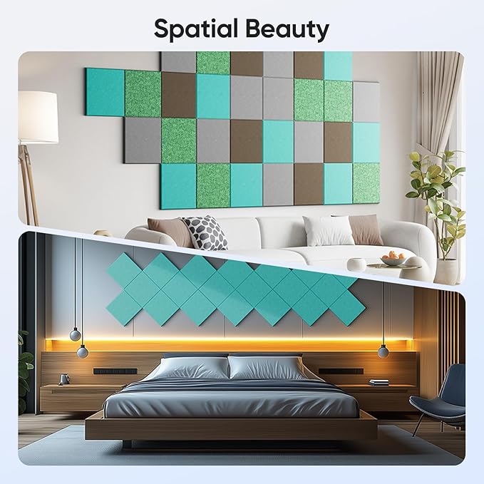 UNECHO 12 Pack 12" X 12" X 0.4" Acoustic Panels - Image 5