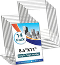 14 Pack Acrylic Sign Holder 8.5x11 Inches, L-Shape Vertical Menu Holder Stand