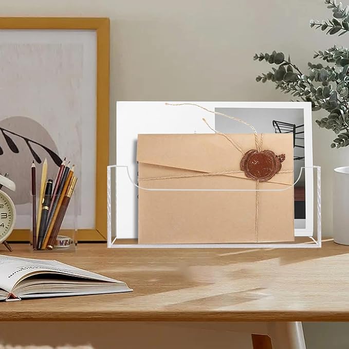Mail Holder for Table, Acrylic Letter Holder Box for Desk or Wall Mount - Image 6