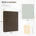 Ospelelf Vintage Hardcover 3 Ring 1 inch Leather Binder, Professional Binders - Image 3