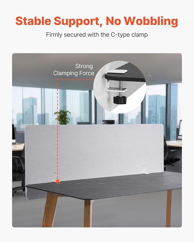 VEVOR Desk Divider Privacy Panel, PET Cubicle Partition Panel, Workstation - Image 3
