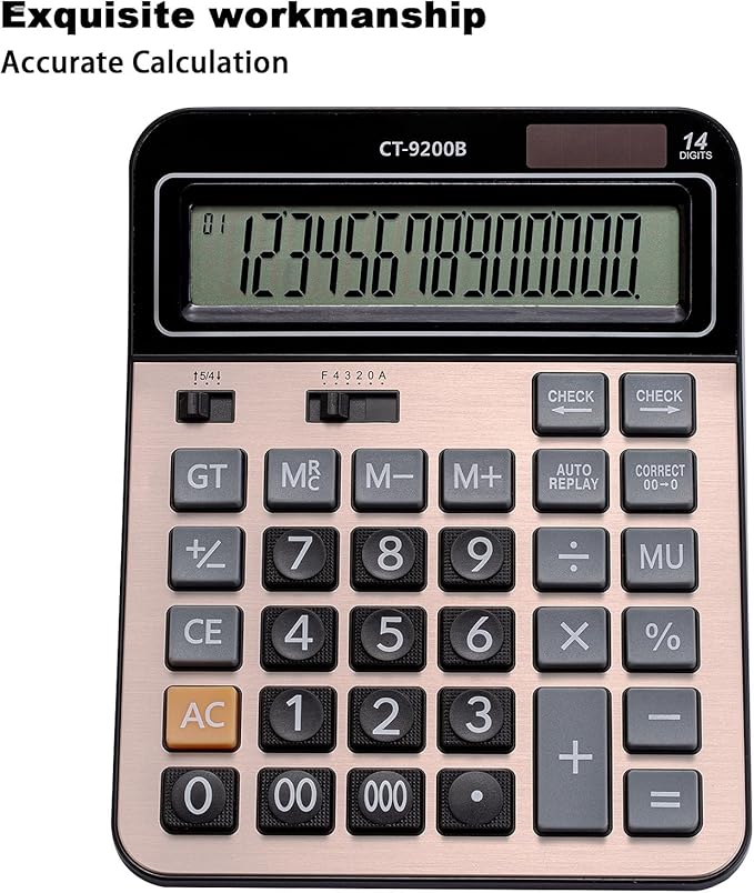 HIHUHEN Large Computer Electronic Calculator Counter Solar & Battery Power 14 - Image 3