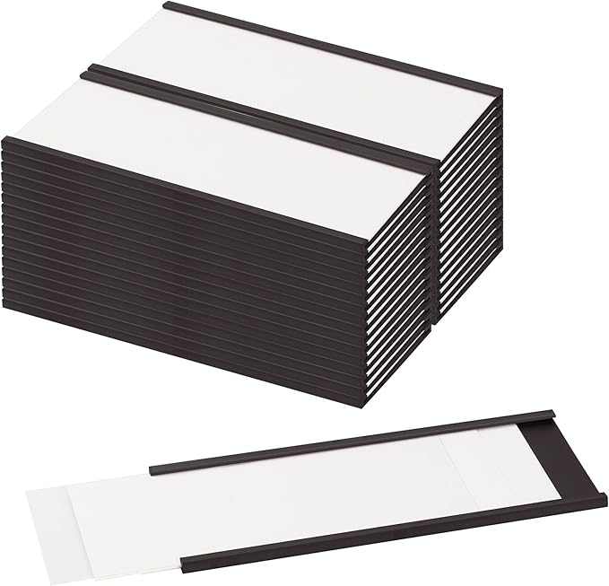LLPT Magnetic Label Holder 4” x 1.6” 26 Packs C Channel White Paper Cards by LLPT-AllAboutAdhesiveTapes