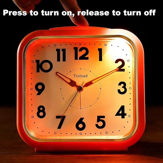 Tinload 5.5" Large Analog Alarm Clock • Silent Non Ticking • Gentle Wake • Beep - Image 6