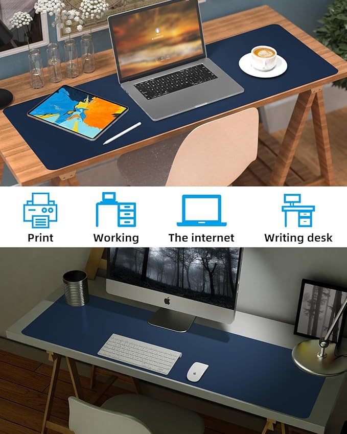 Non-Slip Desk mat, PULeather Desk Pad Protector, Office Desk Mat, Large Mouse - Image 6