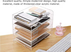 HeZone Acrylic Paper Letter Tray Organizer, 5 Tiers, Transparent, Rectangular - Image 4