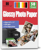NICKANG Glossy Photo Paper 8.5x11, 53 LB/200 gsm, 30 Sheets, Letter Size by NICKANG