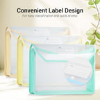 Plastic Expanding File Folder, Clear Envelopes Fit Letter & A4 Size, Folders for Documents with Snap Closure, No Dividers, Large Capacity (3, Cool Colors)