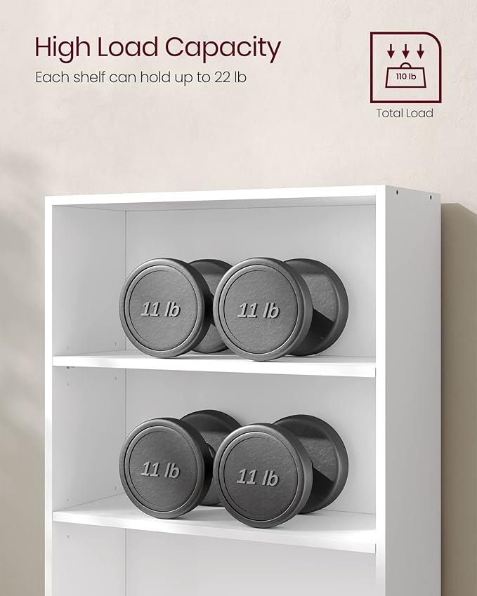 VASAGLE Set of 2 Bookshelves, 23.6 Inches Wide, 4-Tier Open Bookcases - Image 9