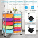 LDAILY 15 Drawer Rolling Storage Cart, Rolling Cart - Image 6