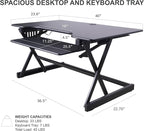 Rocelco 40" Height Adjustable Standing Desk Converter - Image 4