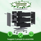 aobabo garage storage cabinet with 3 drawers and showing dimensions