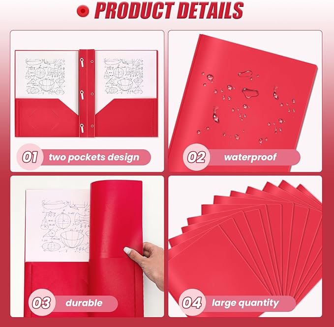Lincia 100 Pcs Plastic Folders - Image 3